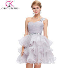 2015 Grace Karin new design sexy Sweetheart One Shoulder Design Organza Crystal Cocktail Dresses CL4589-3